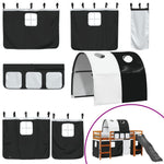 Kids' Loft Bed with Tunnel White&Black 80x200 cm Solid Wood Pine 3309098