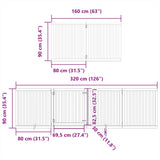 Dog Gate with Door Foldable 6 Panels Black 480 cm Poplar Wood 3155685