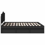 Bed Frame with Headboard Black 180 x 200 cm Solid Pine Wood 3413273