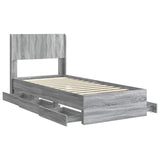Bed Frame with Storage and Headboard Grey Sonoma 75 x 190 cm 3414352