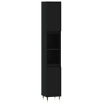 ZNTS 3 Piece Bathroom Furniture Set Black Engineered Wood 3190292
