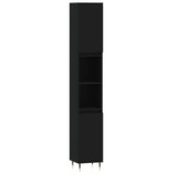ZNTS 3 Piece Bathroom Furniture Set Black Engineered Wood 3190292