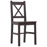 7 Piece Dining Set Pinewood Dark Brown 283377