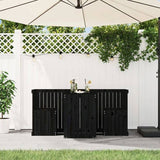 Balcony Set 2 Seater Black Solid Wood Pine 825062
