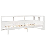Bookcase Bed without Mattress White 100x200 cm Solid Wood Pine 3324324