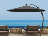 3 Garden Cantilever Parasol, Round Overhanging Umbrella with Crank Handle, Cross Base, Aluminium T3398P327921