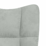Relaxing chair with Footstool Light Grey Velvet 42022447