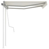 Manual Retractable Awning with Posts 3.5x2.5 m Cream 3069917