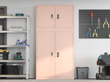 Storage Cabinet 2 pcs Pink 80 x 40 x 210 cm Steel Lockable 3438742