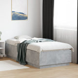 Bed Frame with LED without Mattress Concrete Grey 90x200 cm 3209635