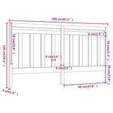 Bed Headboard 206x4x100 cm Solid Wood Pine 817810