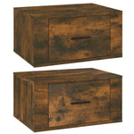 ZNTS Wall-mounted Bedside Cabinets 2 pcs Smoked Oak 50x36x25 cm 816851