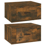 ZNTS Wall-mounted Bedside Cabinets 2 pcs Smoked Oak 50x36x25 cm 816851
