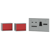 Work Cabinet Set with Drawer with Shelf with Storage 6 pcs Red 3321419