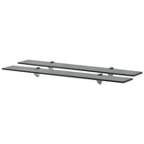 Floating Shelves 2 pcs Glass 80x10 cm 8 mm 3051507