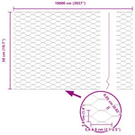 Hexagon Fence Silver 0.5 x 100 m Galvanised steel 42005743