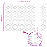 Hexagon Fence Silver 0.5 x 100 m Galvanised steel 42005743