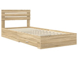 Bed Frame with Drawer with Headboard Manual Engineered Wood 3411677