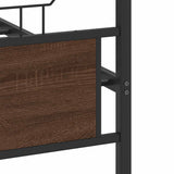 Bed Frame without Mattress Brown Oak 140x190 cm Engineered Wood 4106859