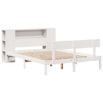 ZNTS Bookcase Bed without Mattress White 140x200 cm Solid Wood Pine 3321775