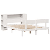 Bookcase Bed without Mattress White 140x200 cm Solid Wood Pine 3321775