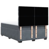 Box Spring Bed with Mattress Dark Grey 140x190 cm Velvet 3290913
