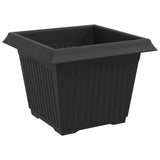 Square Flower Pot 24 pcs Black 23 x 23 x 17.5 cm Plastic 42020350