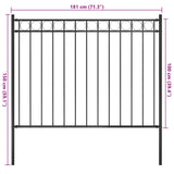Garden Fence Steel 1.81x1 m Black 146313
