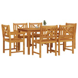 Garden Dining Set 7 pcs Brown Solid Acacia Wood 3375651