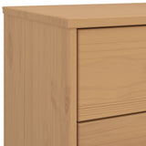 ZNTS Bedside Cabinet OLDEN Brown Solid Wood Pine 358585