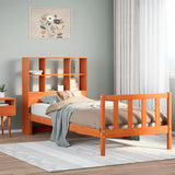 Bookcase Bed without Mattress Wax Brown 100x200 cm Solid Wood Pine 3321720