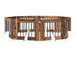Foldable Dog Gate with Stands 8 pcs Old Wood 60 cm 892167