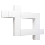 10 Piece TV Cabinet Set White Engineered Wood 3078737