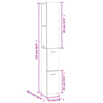 Bathroom Cabinet Sonoma Oak 25x26.5x170 cm Engineered Wood 808434