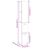Bathroom Cabinet Sonoma Oak 25x26.5x170 cm Engineered Wood 808434