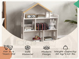 Three-Tier Toy Storage Shelf, Kids Bookcase, with Six Cubes, for Playroom, Bedroom - White T3398P379052