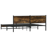 Metal Bed Frame without Mattress Smoked Oak 200x200 cm 3301384