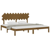 Bed Frame Honey Brown Solid Pine Wood Double Durable Bed Frame 3104891