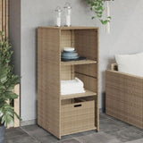 Garden Storage Cabinet Beige 50x55x115 cm Poly Rattan 365550
