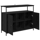 Sideboard Black Oak 100 x 35 x 80 cm Engineered Wood 882814