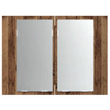 LED Mirror Cabinet Old Wood 60x12x45 cm Engineered Wood 856282