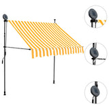 Manual Retractable Awning with LED 100 cm White and Orange 145855