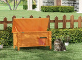 Feral Cat House, Wooden Insulated with Removable Floor, Water-Resistant Openable Roof - Orange T3398P376203