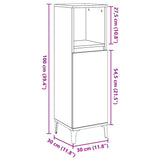 Bathroom Cabinet Concrete Grey 30x30x100 cm Engineered Wood 857110