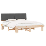 Bed Frame with Upholstered Headboard Dark Grey 180 x 200 cm 3398080