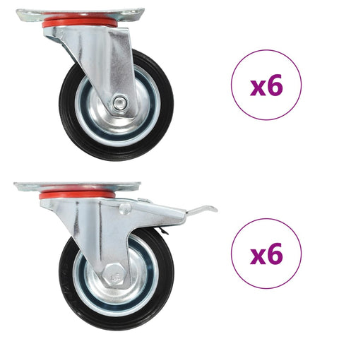 12 pcs Swivel Casters 75 mm 278012