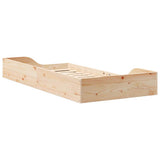 Bed Frame Brown 75 x 190 cm Solid Pine Wood 873397