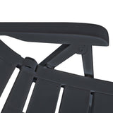 Garden Chair Set of 2 Anthracite Plastic Medium Foldable 43897