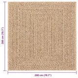 Rug ZIZUR 200x200 cm Jute Look Indoor and Outdoor 4006155