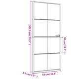 Interior Door Slim Black 93x201.5 cm Tempered Glass and Aluminium 155129